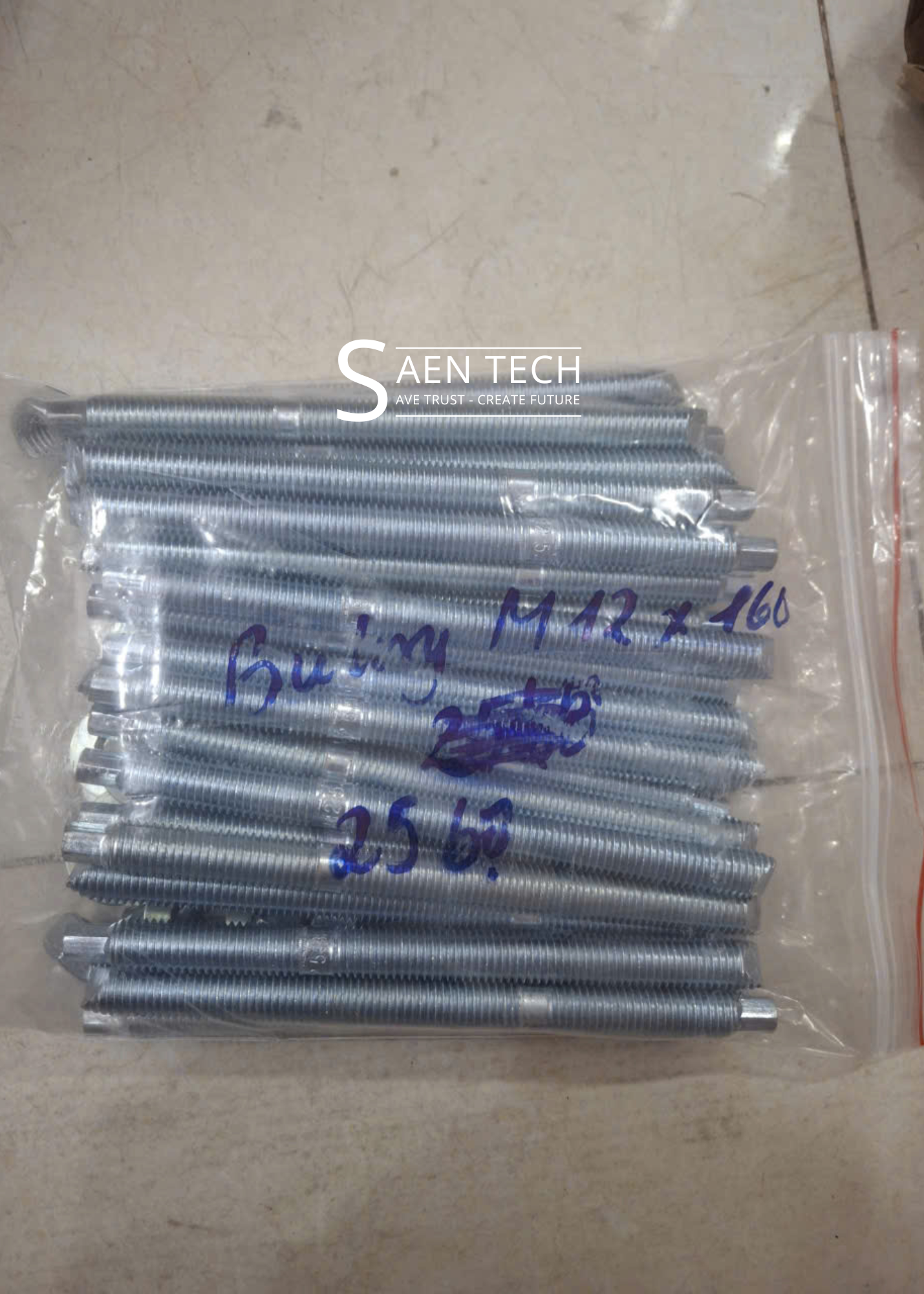 Bulong thép 5.8 M12x160 kèm Matit ống nhộng RM M20