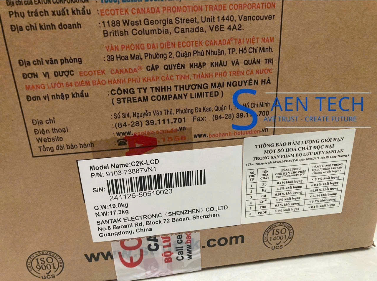 Bộ lưu điện Santak – Mã hàng C2K – LCD